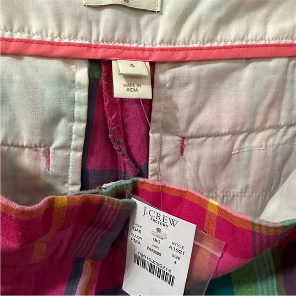 NWT J Crew Plaid Cotton Shorts - Picture 4 of 5